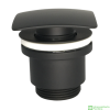 Piletta d'arredo click clack quadra in ottone finitura nero opaco d.1"1/4