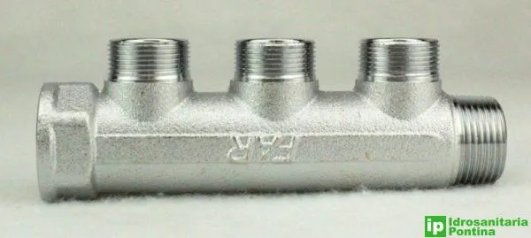Collettore cromato 3 derivazioni d.3/4 mf FAR
