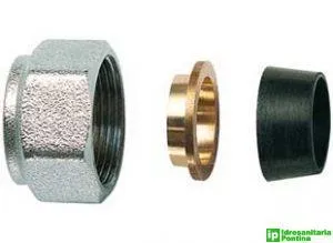 Kit di tenuta in gomma a compressione per tubo rame d. 16 mm calotta cromata FAR