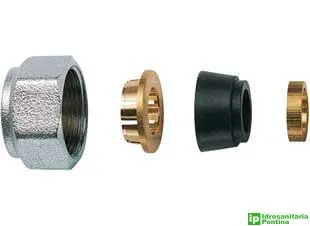 Kit di tenuta in gomma a compressione per tubo rame d. 12 mm calotta cromata FAR