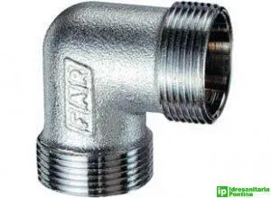 Gomito doppio monocono cromato d.24x19 FAR