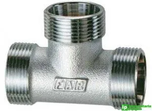 Raccordo a "T" cromato con 3 monoconi d.24x19 FAR