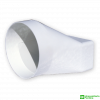 Riduzione tondo-rettangolo in pvc bianco da 60x120mm a d.100mm
