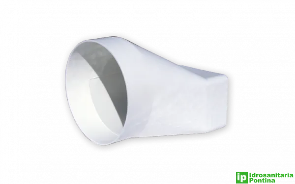 Riduzione tondo-rettangolo in pvc bianco da 60x120mm a d.100mm