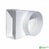 Riduzione curva a 90° tondo-rettangolo in pvc bianco da 60x120mm a d.100mm
