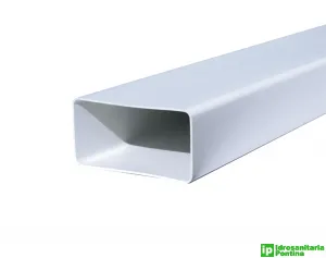 Tubo rettangolare in pvc bianco 60x120mm lunghezza 1,5mt