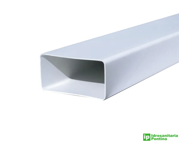 Tubo rettangolare in pvc bianco 60x120mm lunghezza 1,5mt