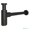 Sifone d'arredo tondo in ottone nero opaco d.1"1/4x32 completo