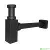 Sifone d'arredo quadro in ottone nero opaco d.1"1/4x32 completo