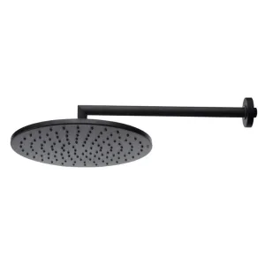 Soffione doccia tondo BOSSINI mod. COSMO mm.230 finitura nero opaco con braccio mm.350