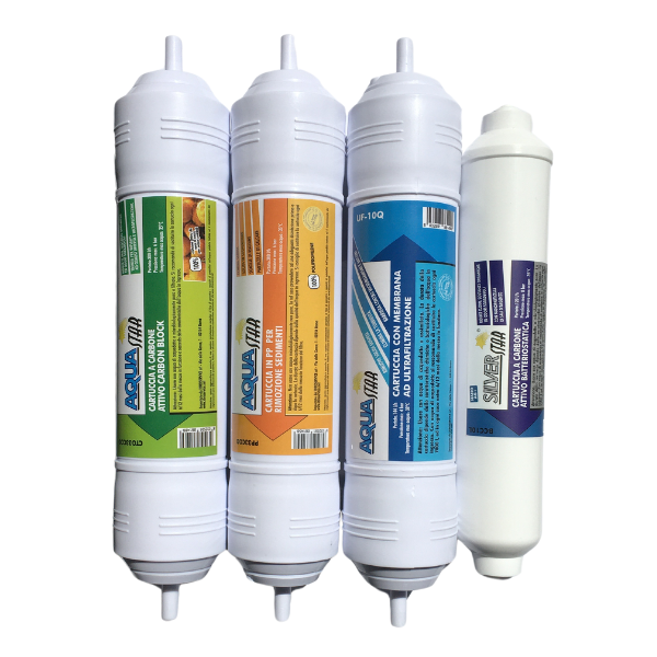 Set 4 cartucce di ricambio per ULTRAFILTRAZIONE A 4 STADI mod. AQUA ULTRA V2