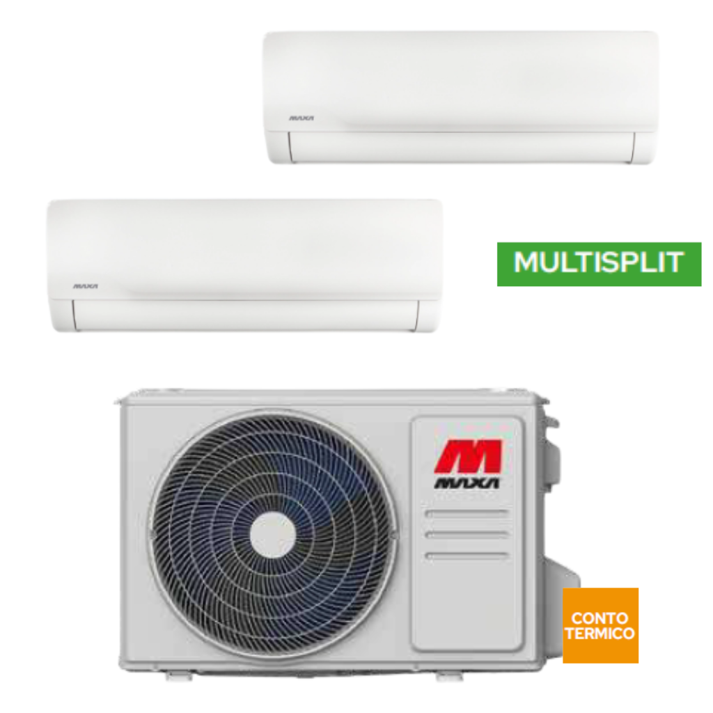 Climatizzatore multisplit a parete MAXA serie NEVALIS 9.000+12.000 btu/h classe A+++ anno 2026